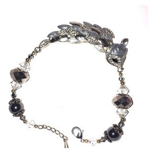 Slinky fox bracelet with sparkling beads